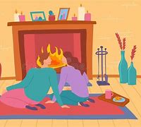 Image result for Cartoon Living Room Fireplace