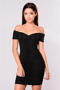 Image result for Off-Shoulder Black Dress