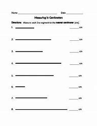 Image result for Measuring Cm and mm Worksheet
