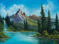 Image result for Bob Ross Painting Ideas Waterfall