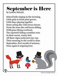Image result for September Poems Printable