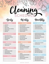 Image result for Cleaning Schedule Calendar
