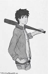 Image result for Drawing Anime Holding Bat