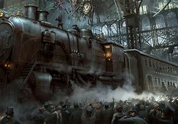 Image result for Steampunk Train Art