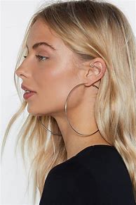 Image result for Woman Wearing Hoop Earrings