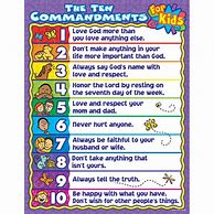 Image result for 10 Commandments Kids