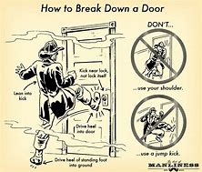 Image result for Comic Hammer Breaking Door