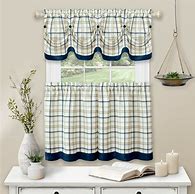 Image result for Plaid Country Kitchen Curtains
