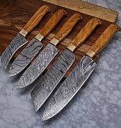 Image result for Damascus Kitchen Knives Set