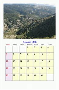 Image result for October 1980 Calendar