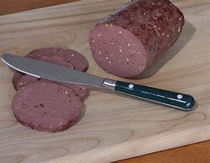 Image result for Smoked Deer Sausage in Cloth Wrapping