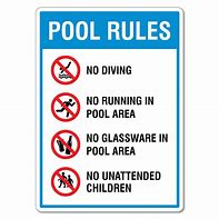 Image result for Pool Rules Sign