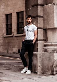 Image result for White Shirt with Black Pants