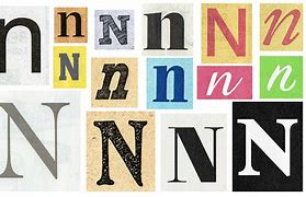 Image result for Newspaper Cut Out Letter N