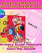 Image result for Cereal Box Template