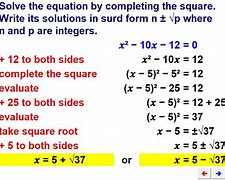 Image result for Complete the Square Quadratic Equation