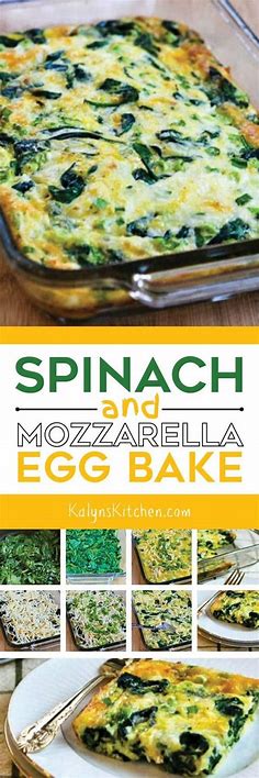 This Low-Carb Spinach and Mozzarella Egg Bake is simple to make and it's one of the most popular low-… | Breakfast brunch recipes, Healthy breakfast, Brunch recipes