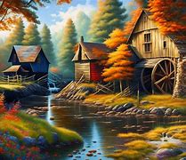Image result for Bob Ross Old Watermill Painting