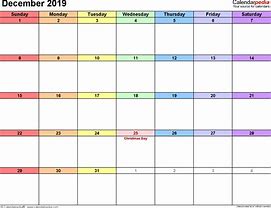 Image result for December 2019 Calendar Excel