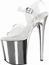 Image result for 8 Inch Platfrom Pleasre Adore Clear Strap Heels