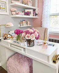 Image result for Pink and Gold Office Decor