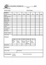 Image result for Work Cleaning Schedule Template