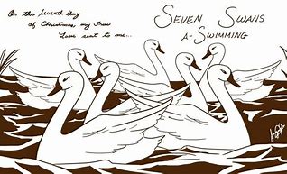 Image result for 7 Swans a Swimming Color Page