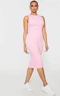 Image result for Pink Bodycon Midi Dress
