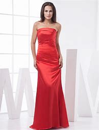 Image result for Red Satin Cocktail Dress