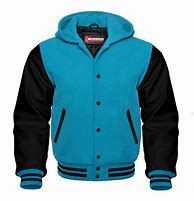 Image result for Sky Blue Hoodie and Leather Jacket