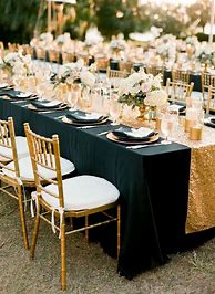 Image result for Black and Gold Wedding Reception