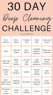 Image result for 30 Day Cleaning Challenge Printable