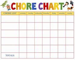 Image result for Printable Blank Weekly Chore Charts