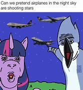 Image result for Airplane in the Night Sky Are Like Shooting Star Meme