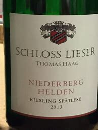 Image result for Schloss Lieser Niederberg Helden Riesling Spatlese