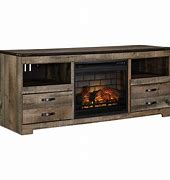 Image result for 60 Inch TV Stand Real Wood with Fireplace
