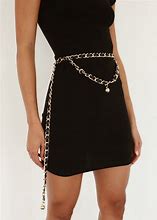 Image result for Long Black Dress Chain Belt