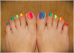 Image result for Rainbow Toe Nail Art