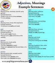 Image result for Adjectives Words with Sentence