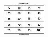 Image result for Counting By 5S Number Chart