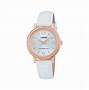 Image result for Rose Gold Watch with a Leather Band and an Oval Face