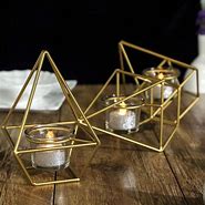 Image result for Gold Square Candle Holders