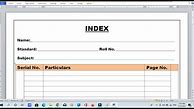 Image result for Notebook Index Template