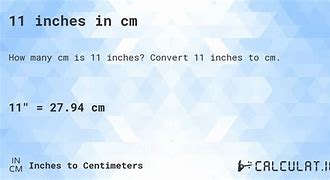 Image result for What Is 11 Inches in Cm