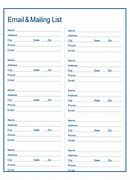 Image result for Email Address List Template