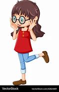 Image result for Cute Easy Art Cartoon Girl with Glasses