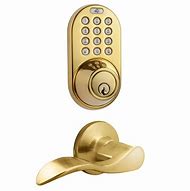 Image result for Brass Front Door Lock with Keypad