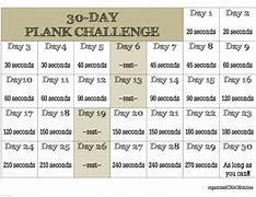 Image result for Free Printable 30-Day Plank Challenge