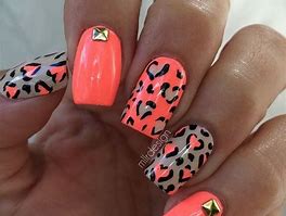 Image result for Neon Colors for Nails with Cheetah Print