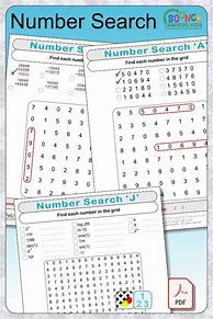 Image result for Number Search Printable